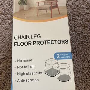 round clear Chair Leg Floor Protectors, Silicone covers with felt pads- Large